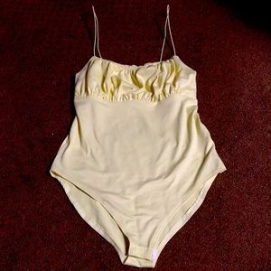 Gaze Small yellow body suit tank style EUC